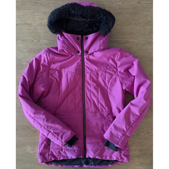 Body Glove Jackets & Blazers - Body Glove Women's Magenta Snow Ski Jacket w/Fur Lined Detachable Hood-Size Lge
